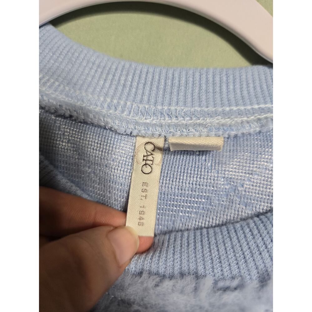 Cato large women's light blue fuzzy sweater - Picture 6 of 11